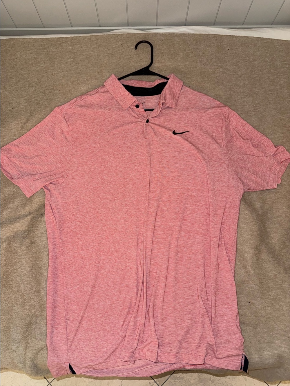 Nike Men’s Light Red Performance Golf Polo Dri-Fit